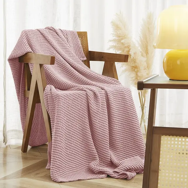 Phi Mu Ultra Luxe Bamboo-Pima Cotton Knitted Waffle Throw Blanket