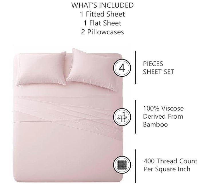 Phi Mu Luxe Edition 100% Bamboo Bedding with 400 Thread Count