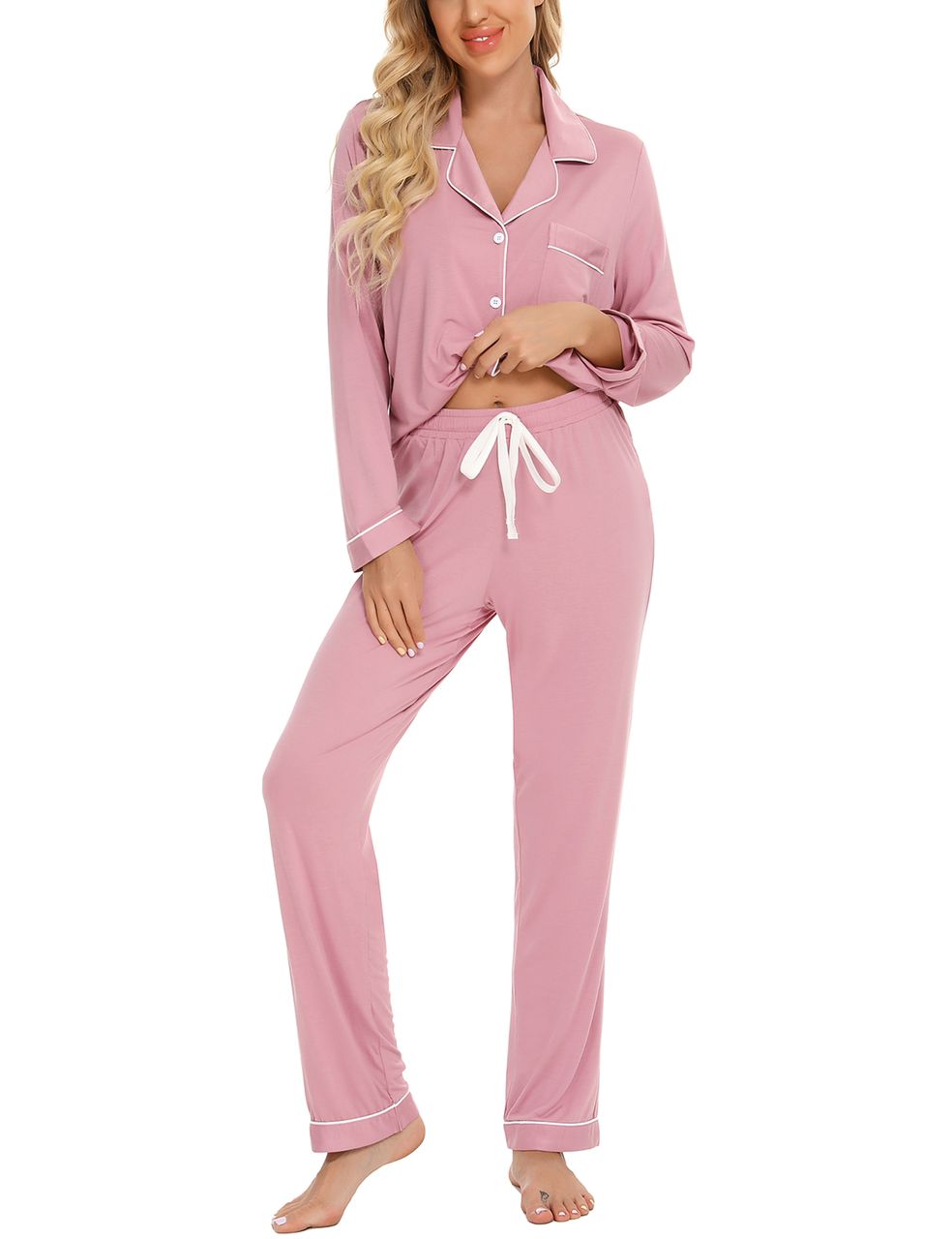 Phi Mu Luxe 100% Jersey Knit Bamboo Pajama Long Sleeve/Pants Set